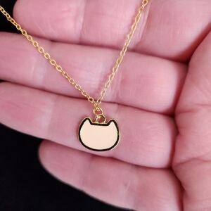 New Cat Lady Box Gold Enamaled Cat Pendant Necklace 16- 20 Inches